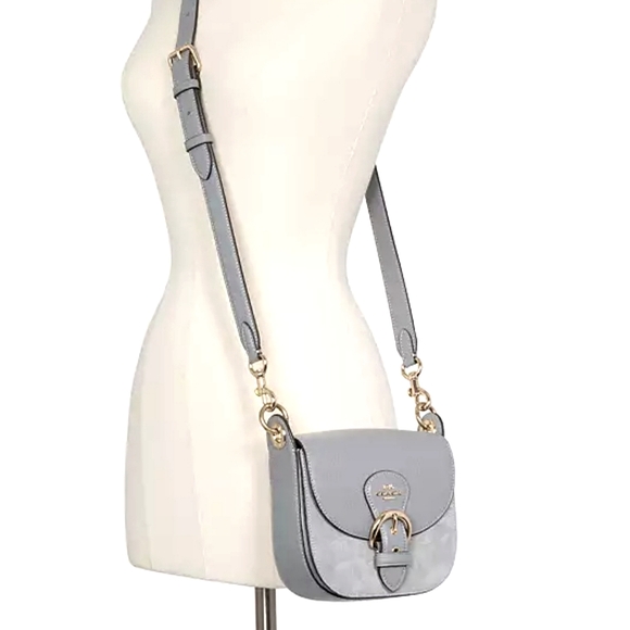 SOLD- Coach Kleo Shoulder Bag 17 in Granite/Gold- - Picture 15 of 15